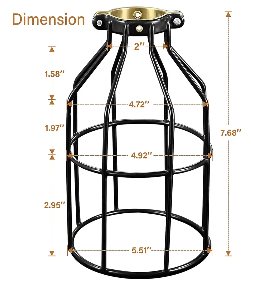 Black Metal Lamp Cage Light Cover 4pcs set - photo 3