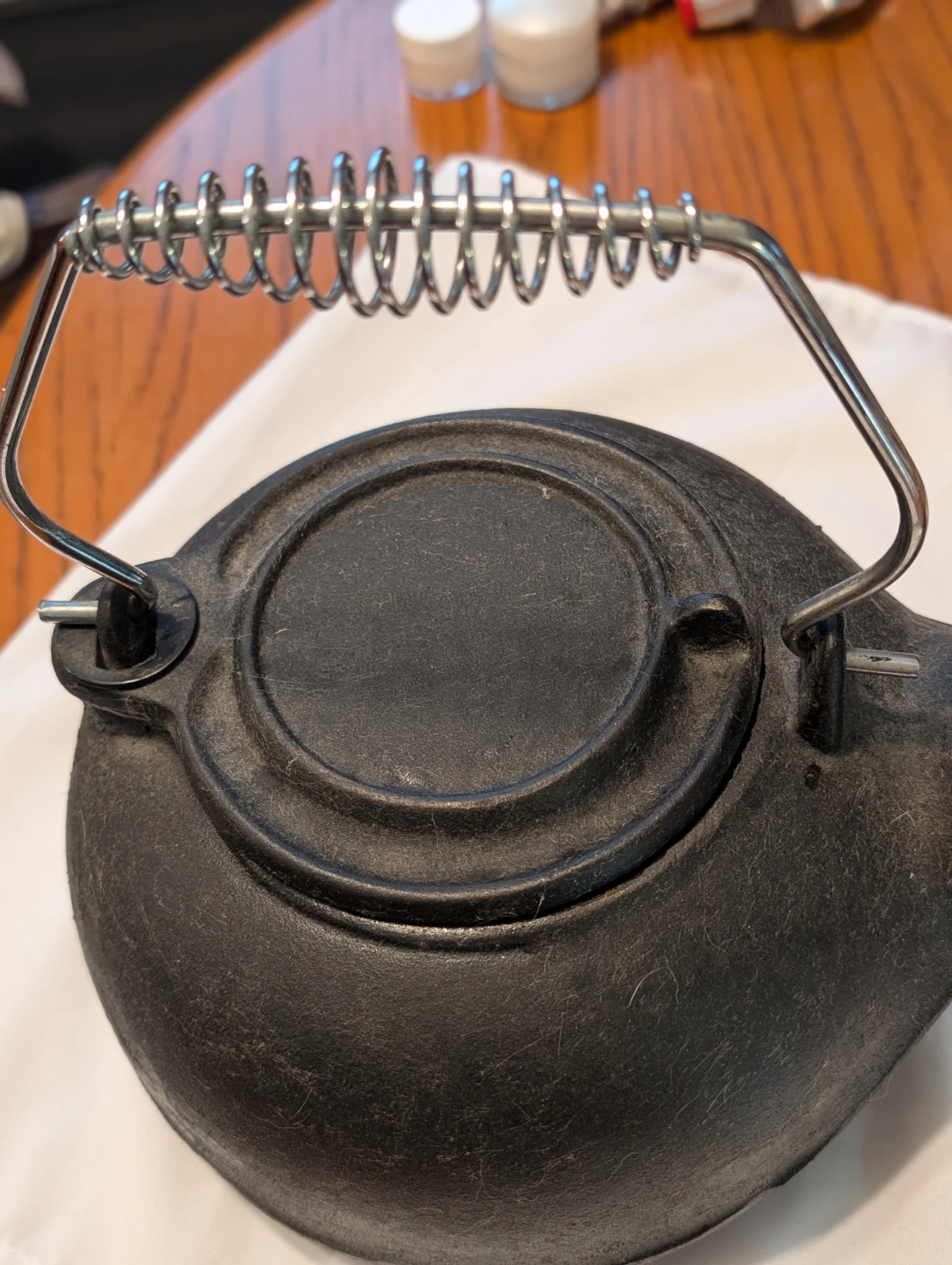 Vintage Cast Iron Kettle for Wood Stove - photo 4
