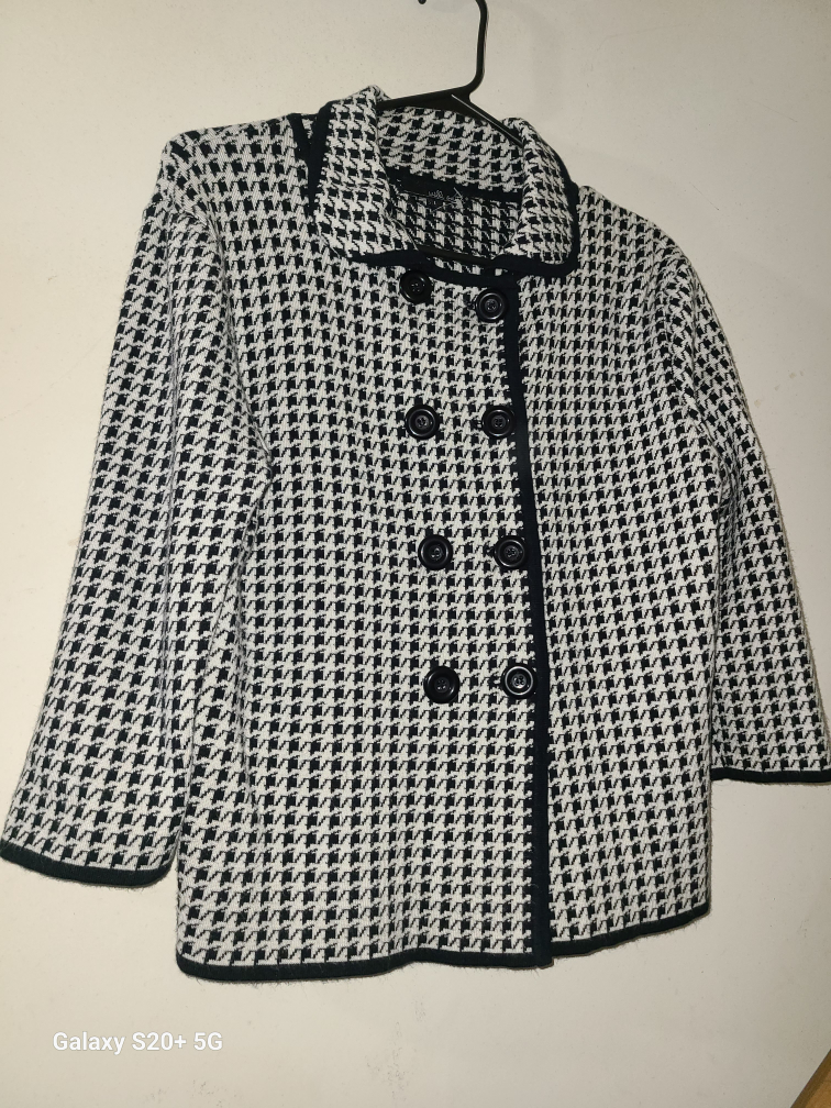 Willi Smith Houndstooth Button-Up Jacket Size L