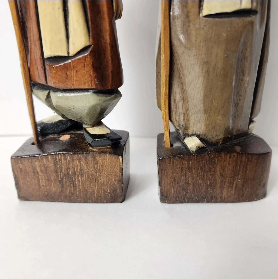 Vintage Hand-Carved Korean Wood Figures- Couple - photo 5