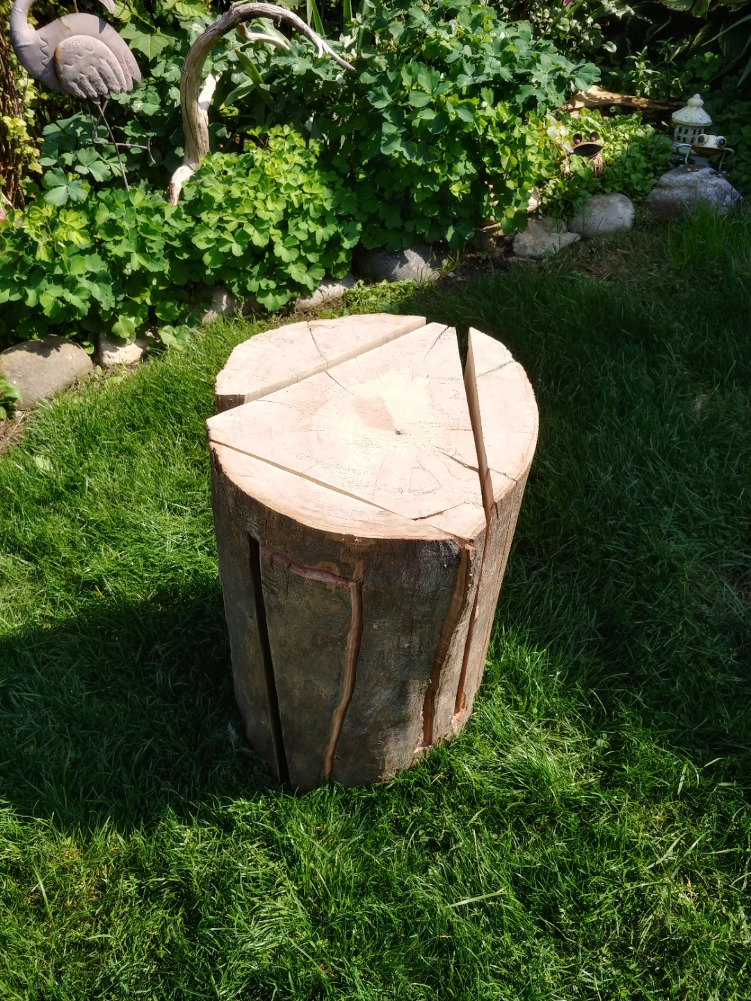 Set of 4 rustic wood log stools/side tables - photo 4