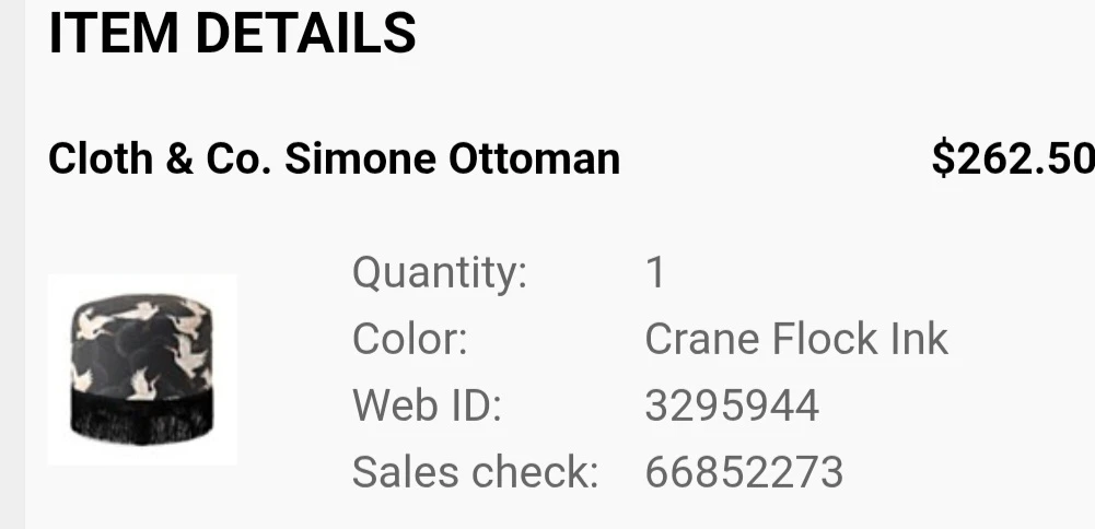 Cloth & Co. Simone Ottoman - Crane Flock Ink - photo 3