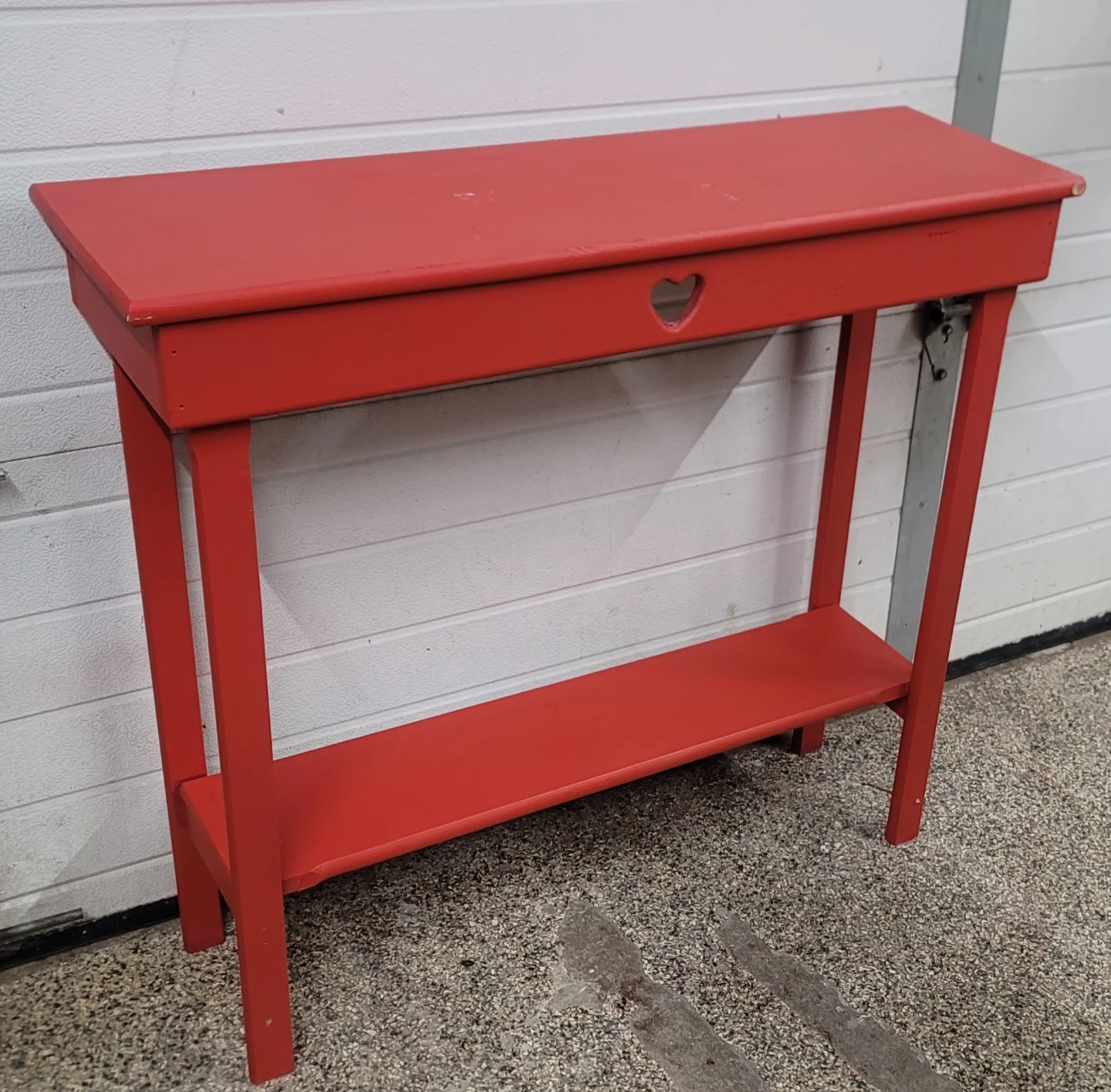 Red Console Table with Heart Cutout - photo 2