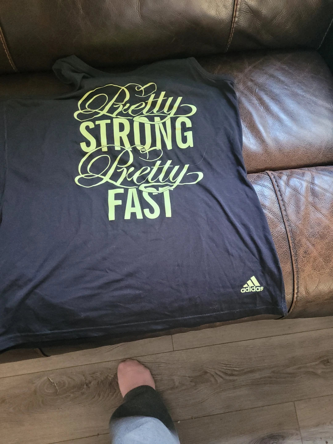 Adidas Women's Black T-Shirt "Pretty Strong Pretty Fast"