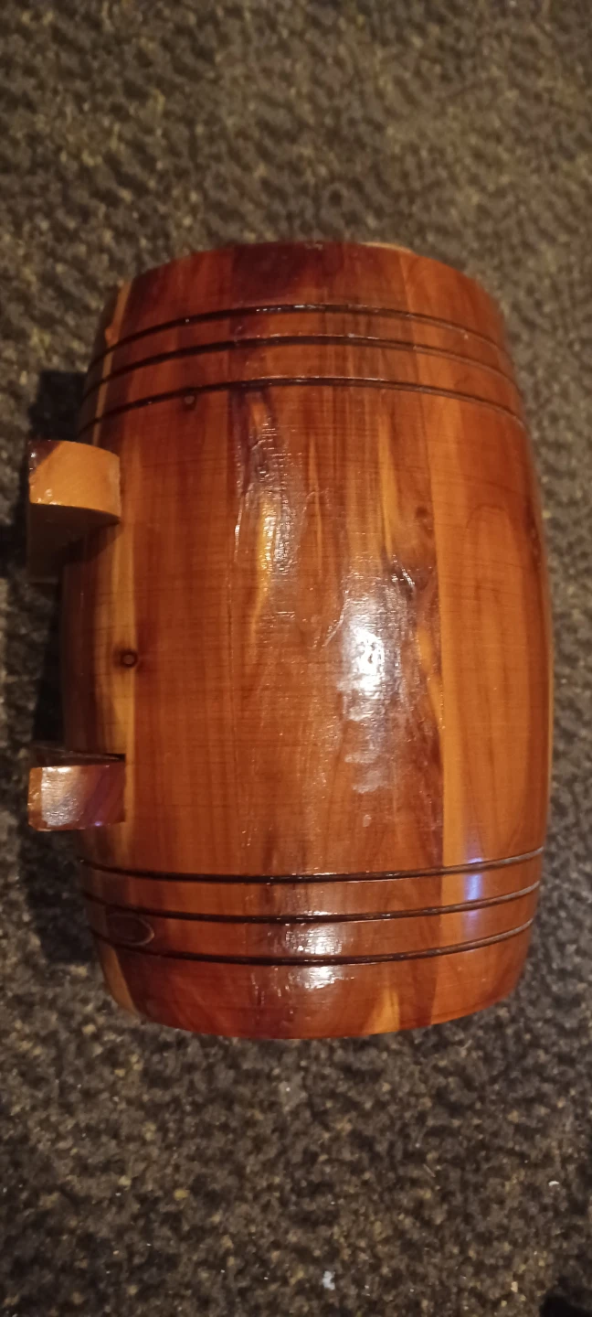 Vintage Wooden Barrel Bank - photo 2