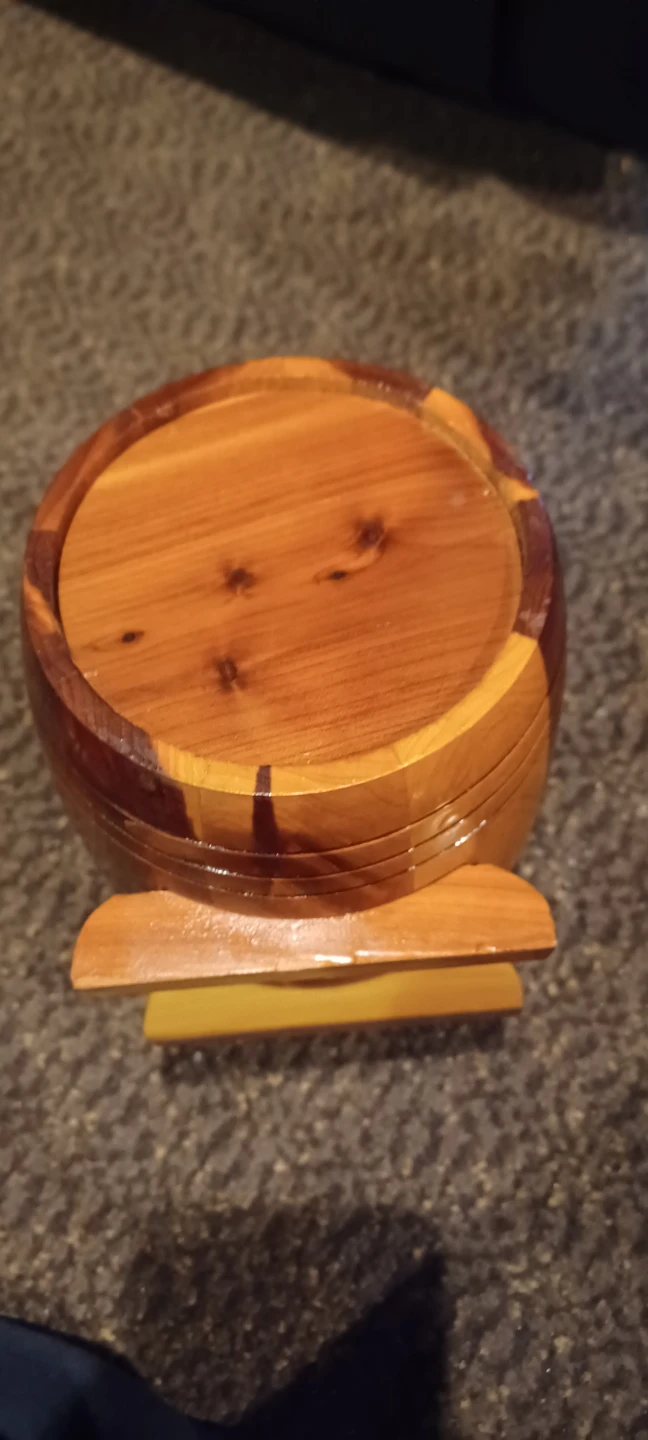 Vintage Wooden Barrel Bank - photo 3