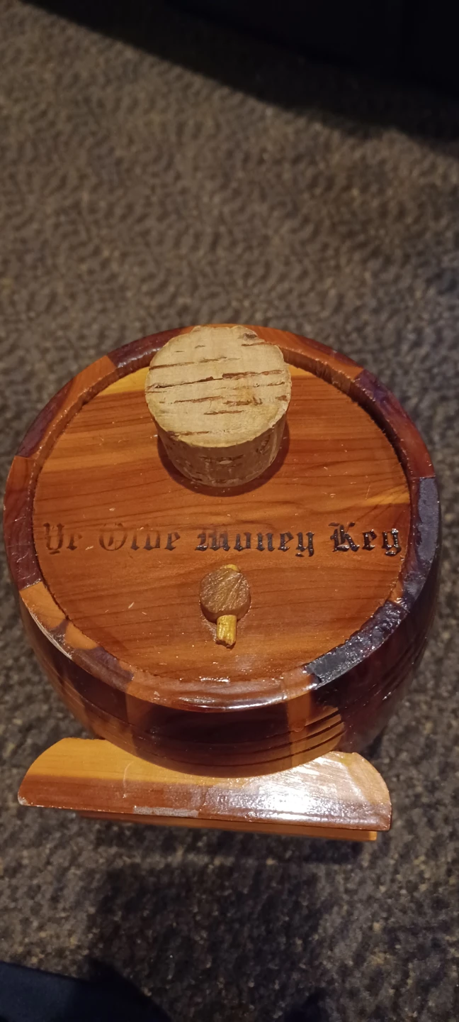 Vintage Wooden Barrel Bank - photo 4