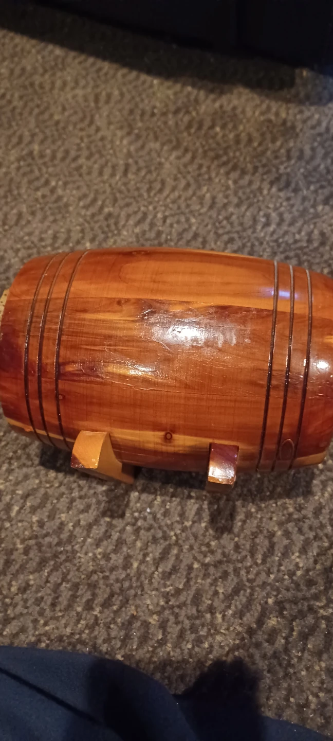 Vintage Wooden Barrel Bank - photo 5