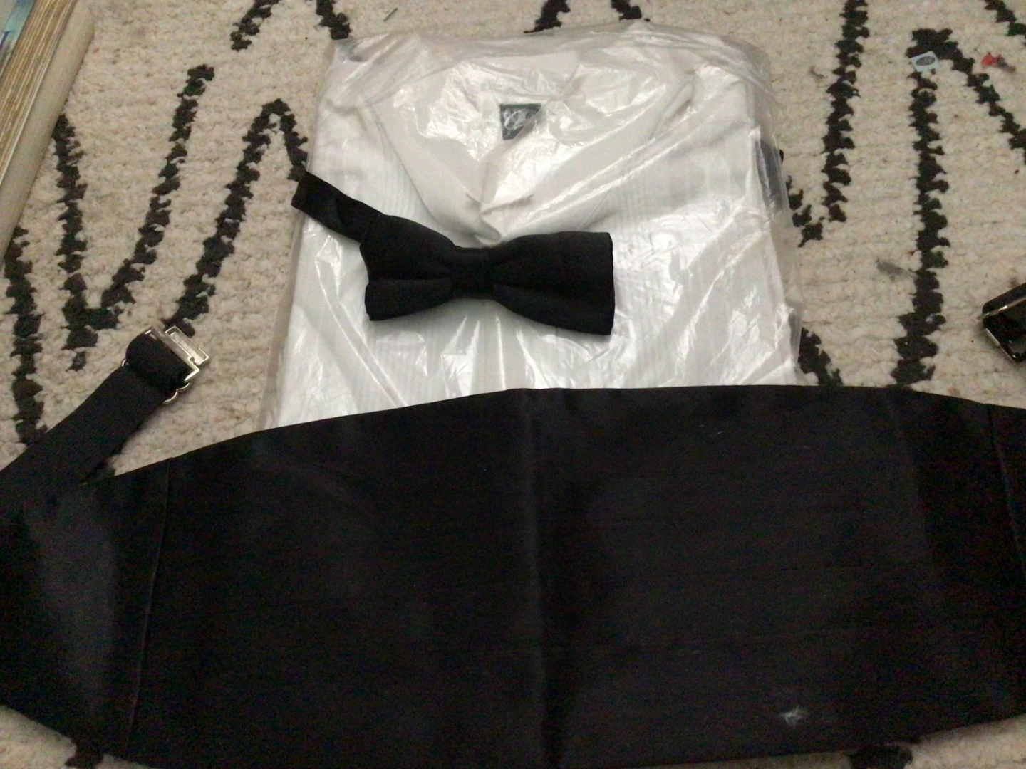 Men's Formal Shirt with Cummerbund and Bow Tie Set