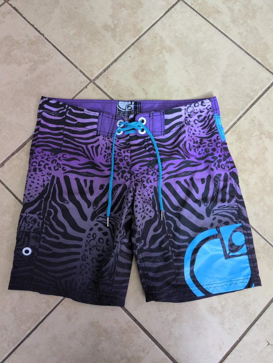 Nomis Board Shorts Purple Zebra Print
