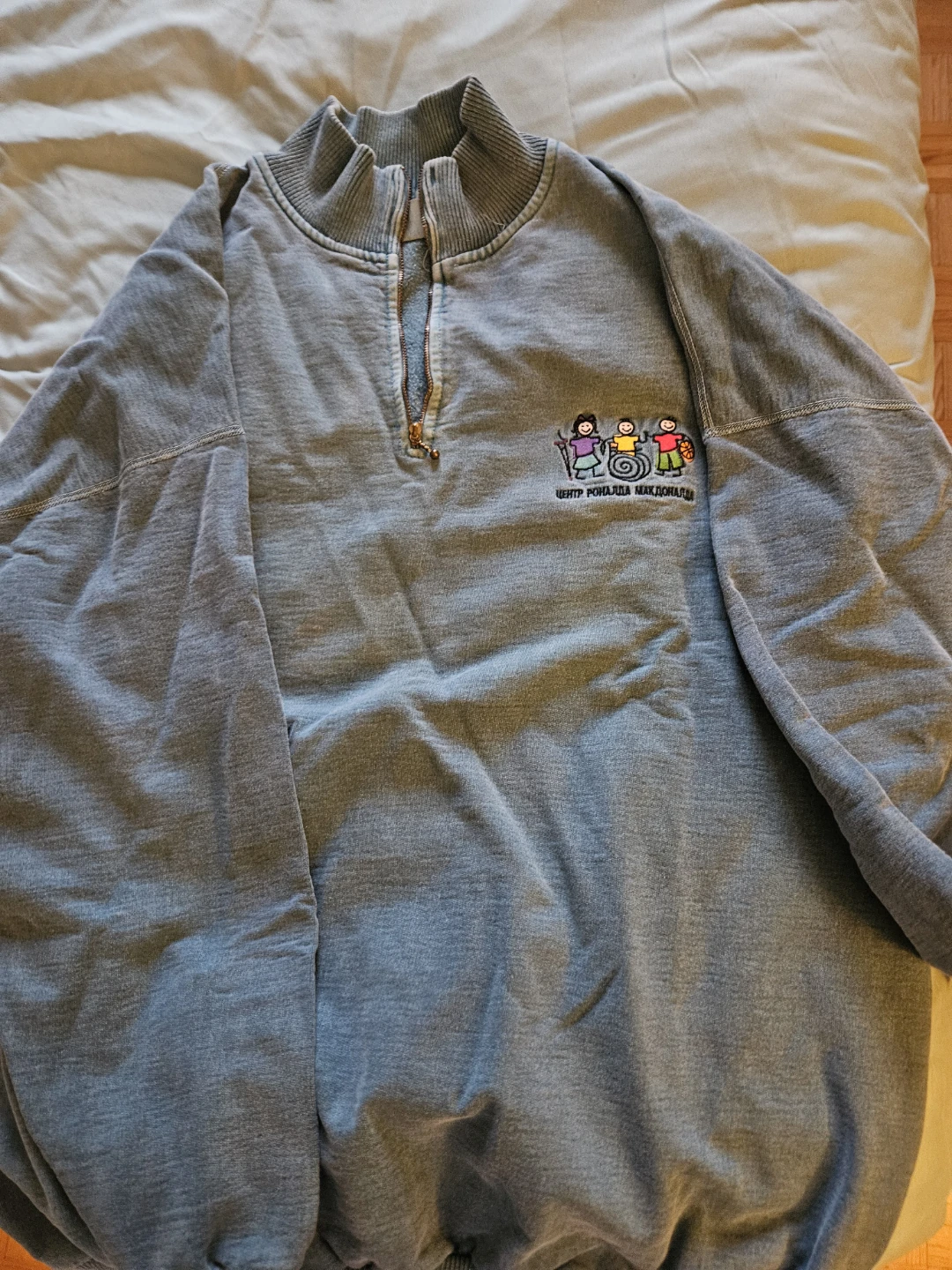 Rare Russian McDonald's Ash City Grey 1/4 Zip Sweatshirt XL - photo 3