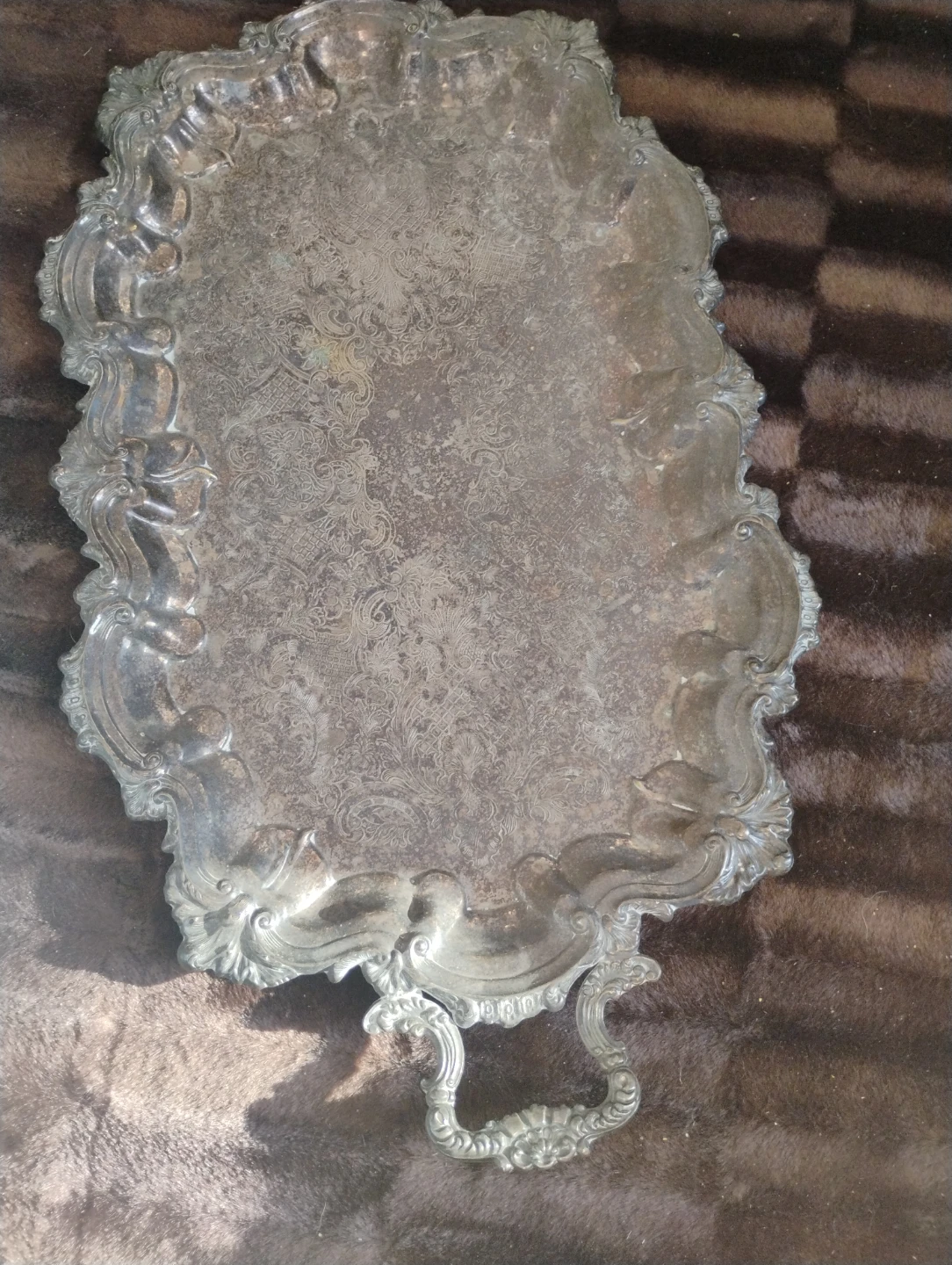 Ornate Silver Plated Serving Tray