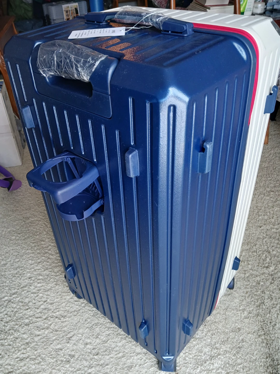 New 31" Check-in Luggage Suitcase - Blue/White - photo 2