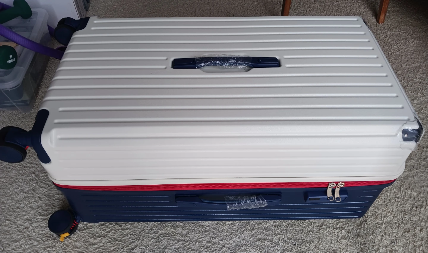 New 31" Check-in Luggage Suitcase - Blue/White - photo 4
