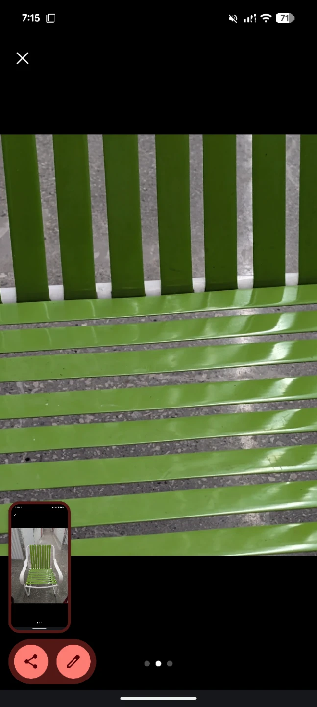 Green and White Striped Outdoor Chair - photo 5