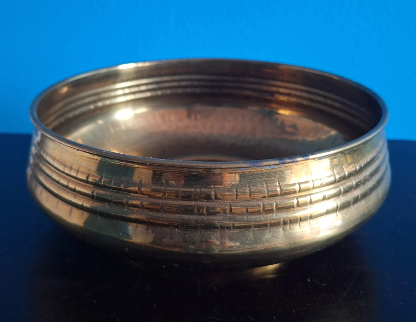 Vintage Brass Bowl Planter Uruli