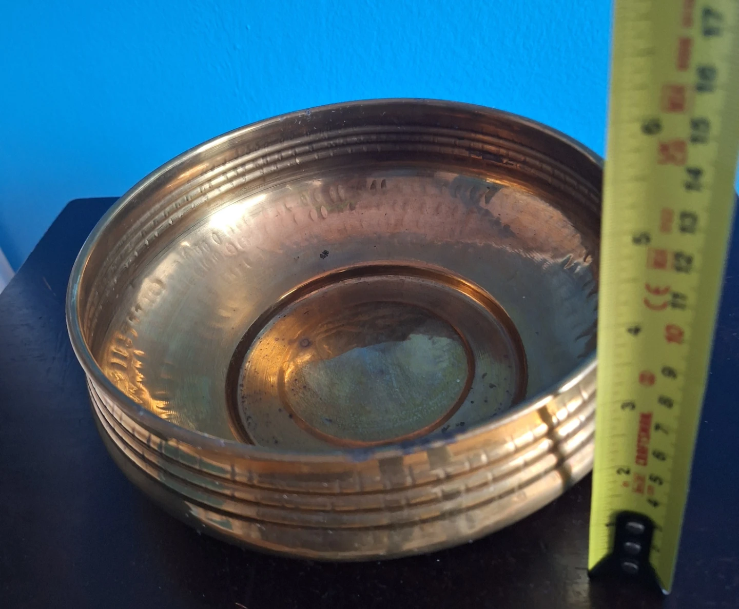 Vintage Brass Bowl Planter Uruli - photo 4