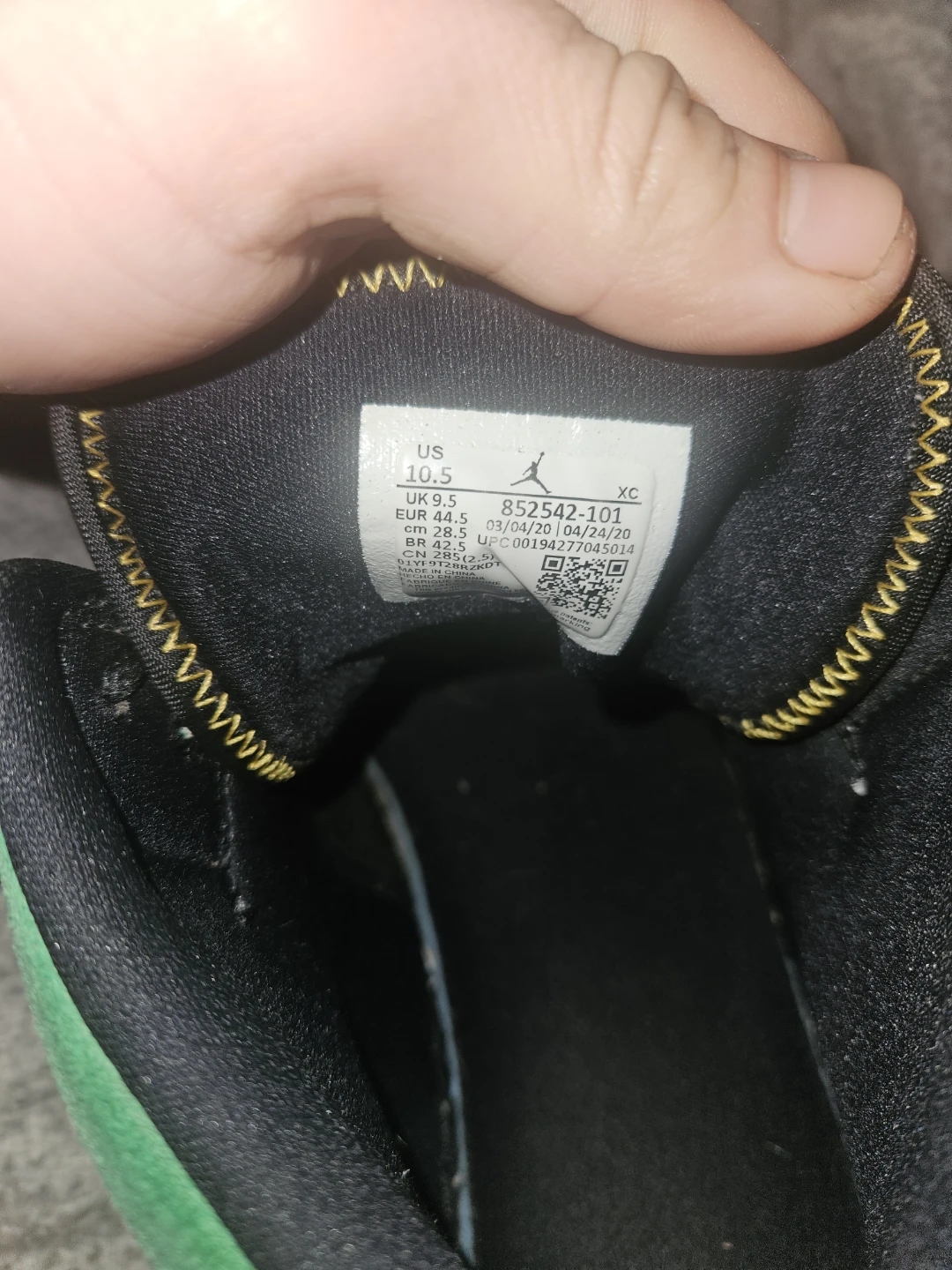 Jordan 1 Oakland Green Men's 10.5 - photo 2