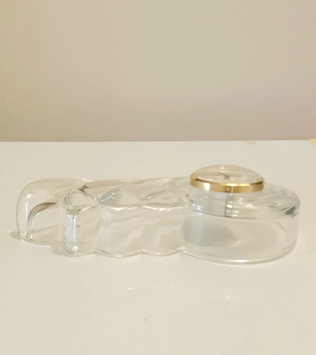 Vtg German Crystal Nautilus Shell Clock - photo 3