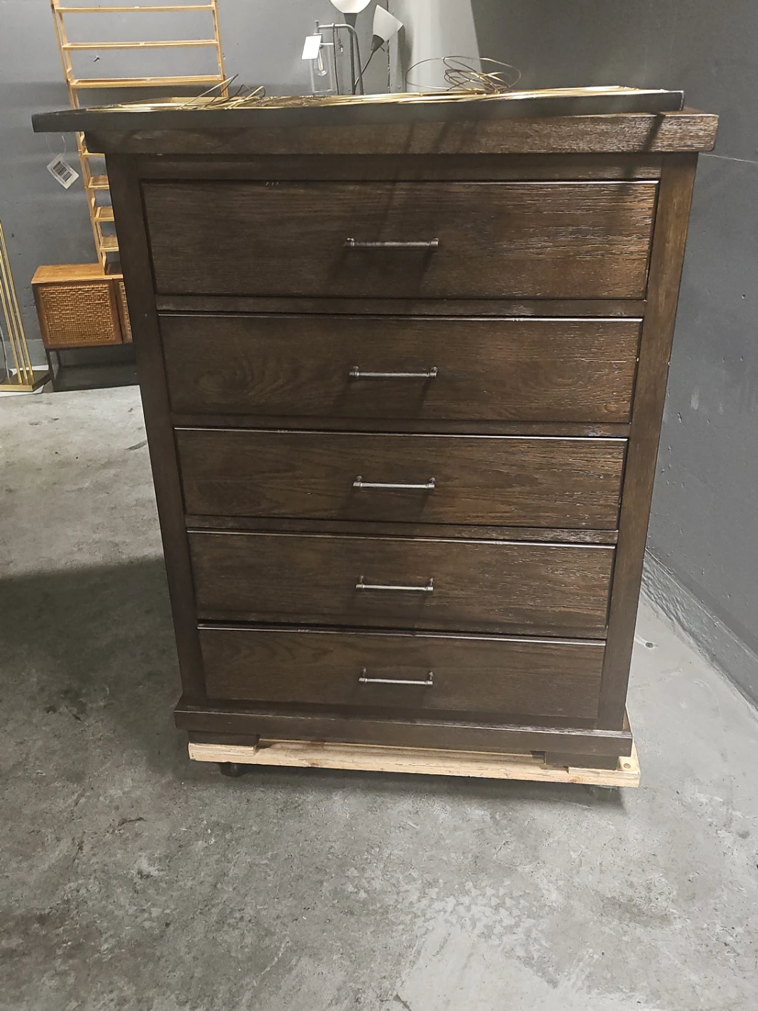 Dark Wood 5-Drawer Chest - photo 2