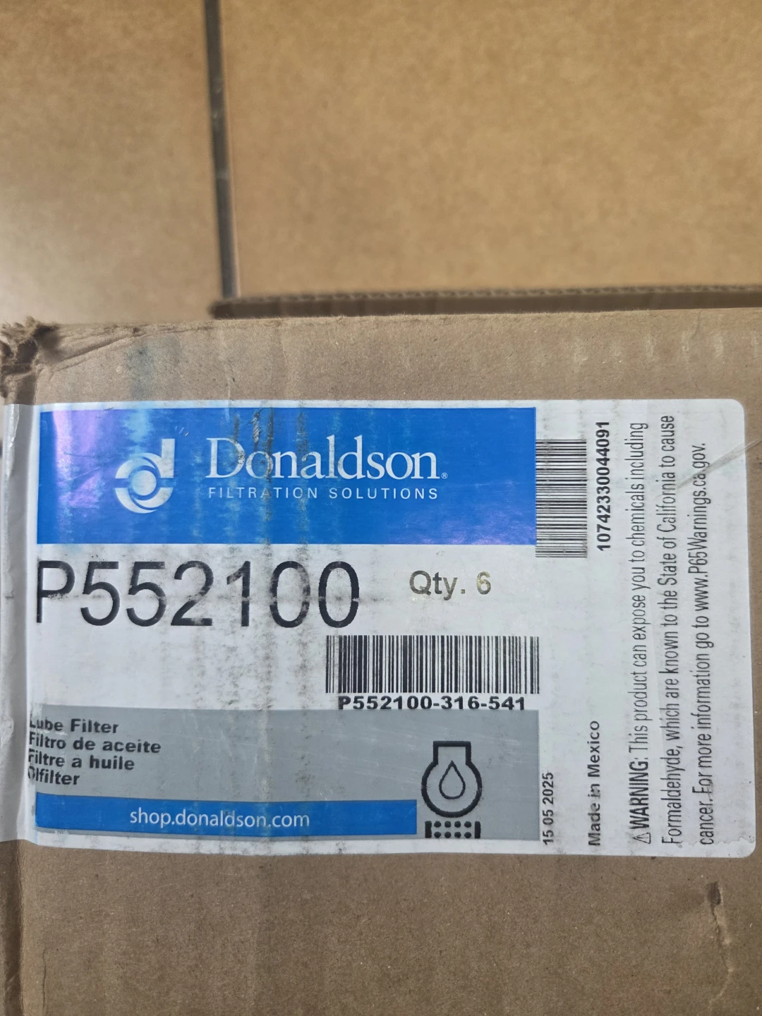 Donaldson Oil Filter P552100 - Pack of 6 - photo 4
