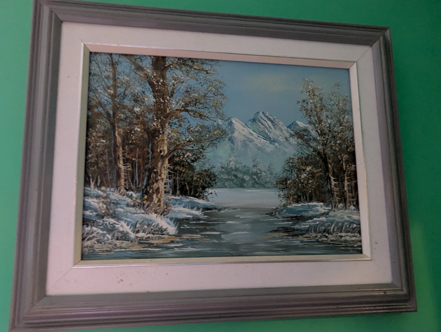 Framed Landscape Oil Painting - Winter Scene