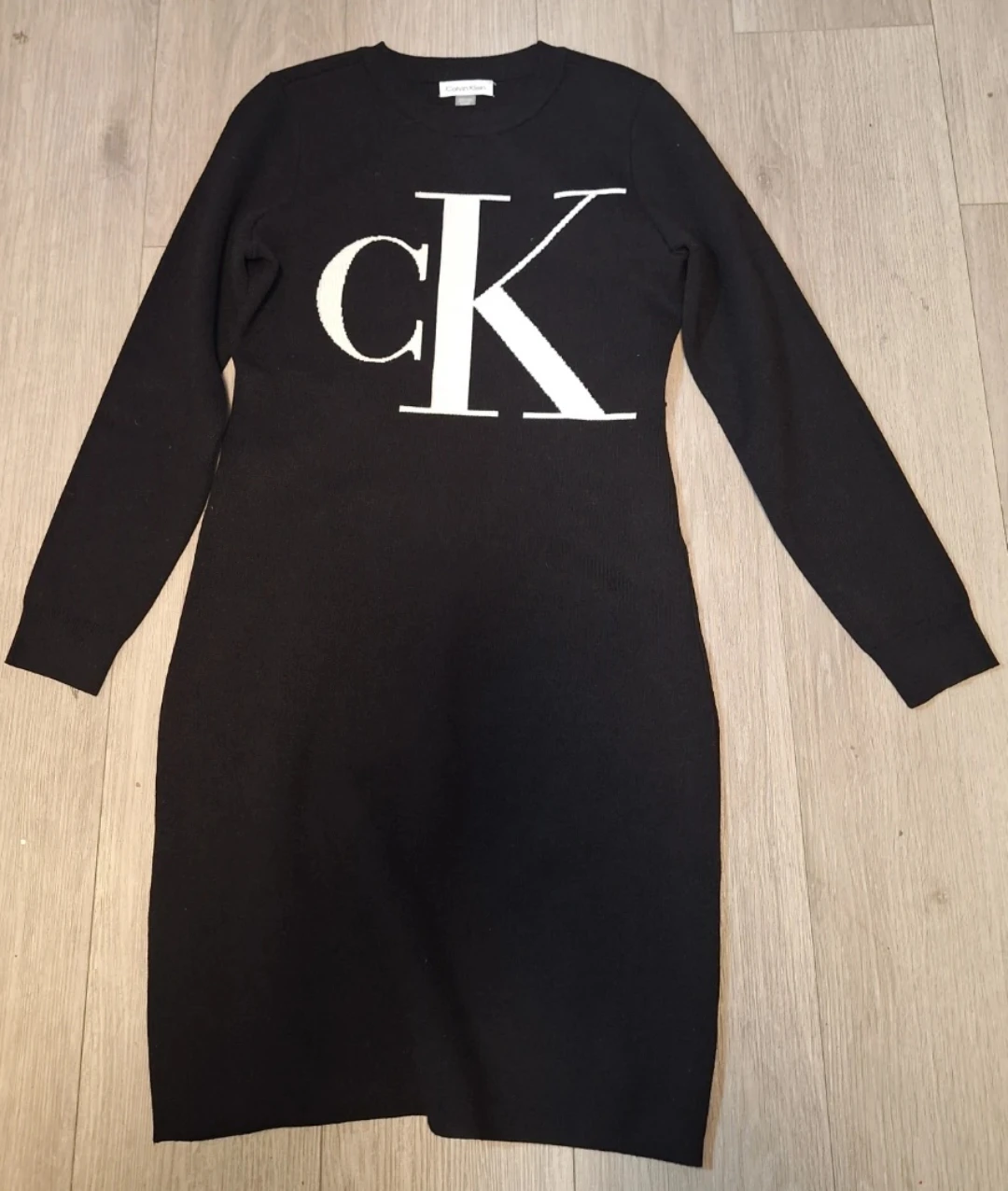 Calvin Klein Black CK Logo Knit Dress Size S