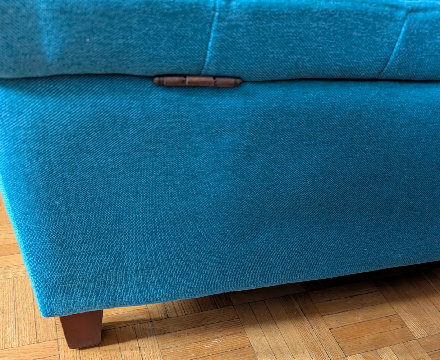 Teal Tufted Storage Ottoman Bench - photo 2