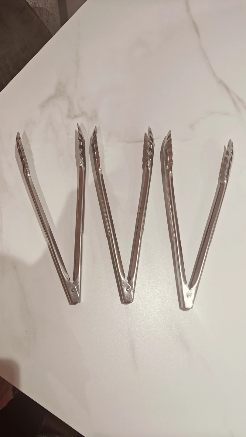 Stainless Steel Kitchen Tongs Set of 3 - photo 4
