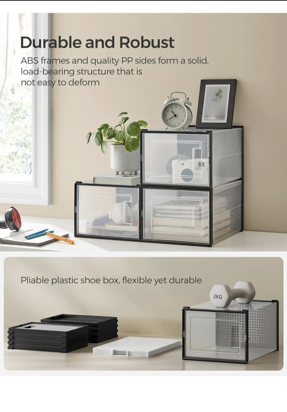 12-pcs Stackable Shoe Boxes Large *new - photo 5