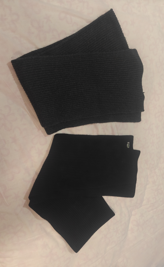 Two Lacoste Black Knit Scarves