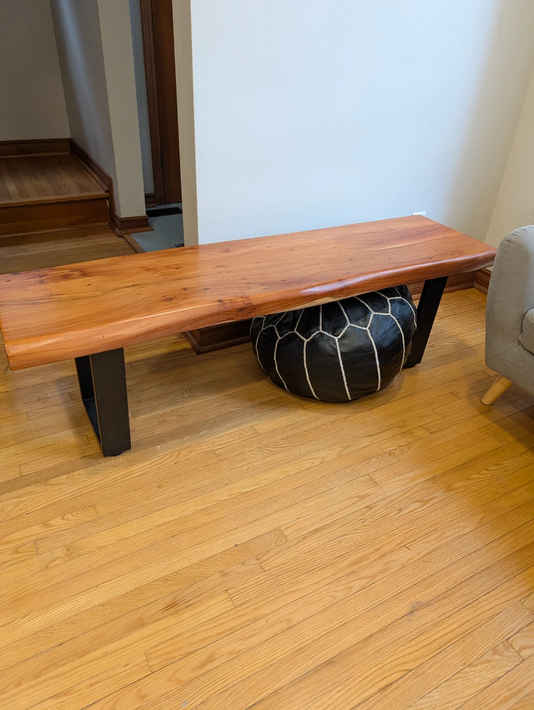 Solid wood - black metal legs (add benches) - photo 5