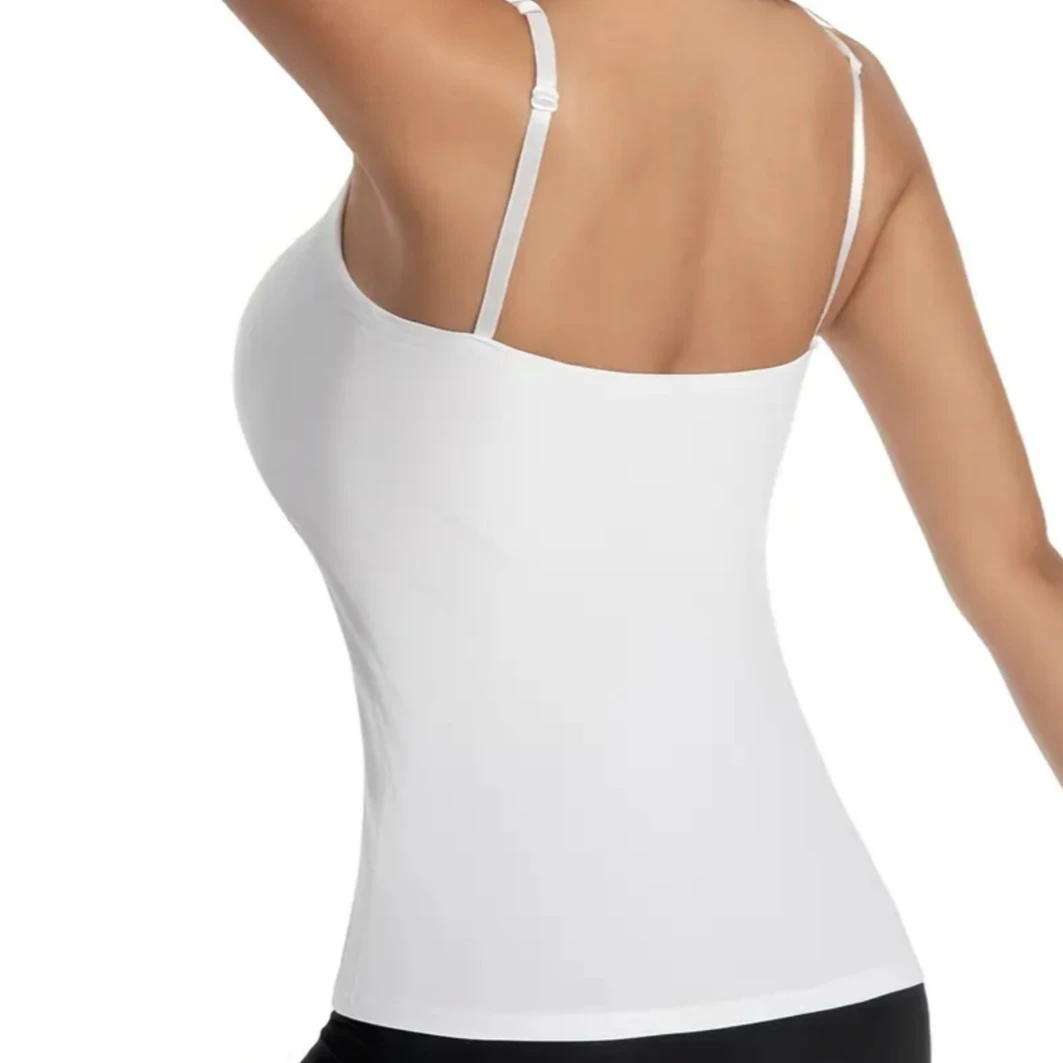Women's White Camisole Tank Top - photo 4