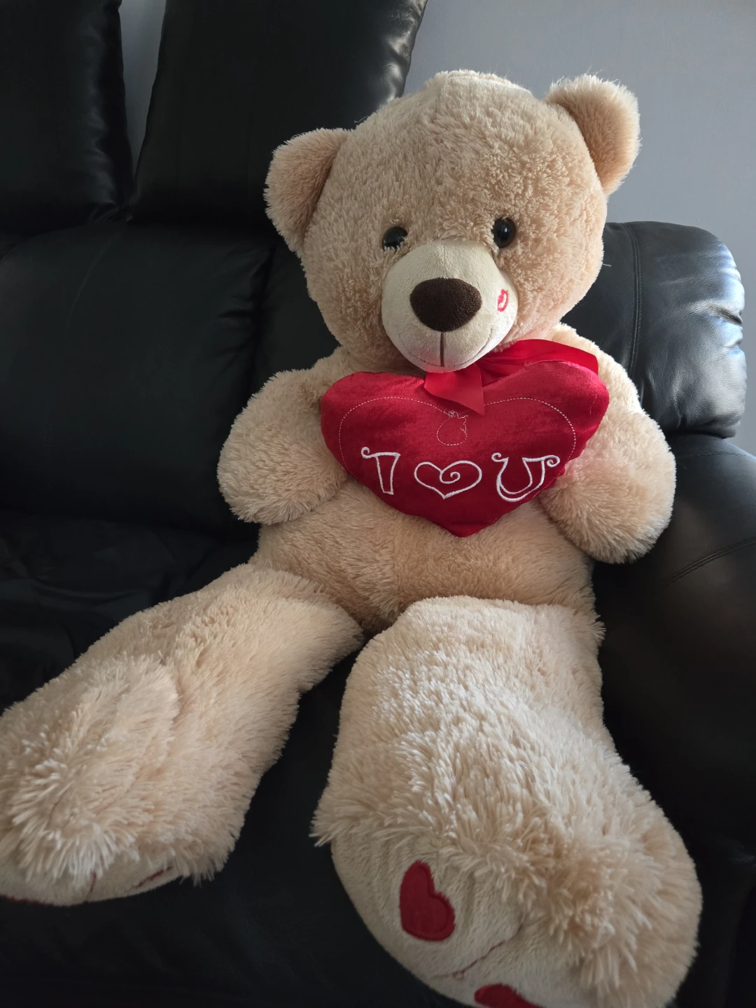 Large Plush Teddy Bear with "I Love You" Heart