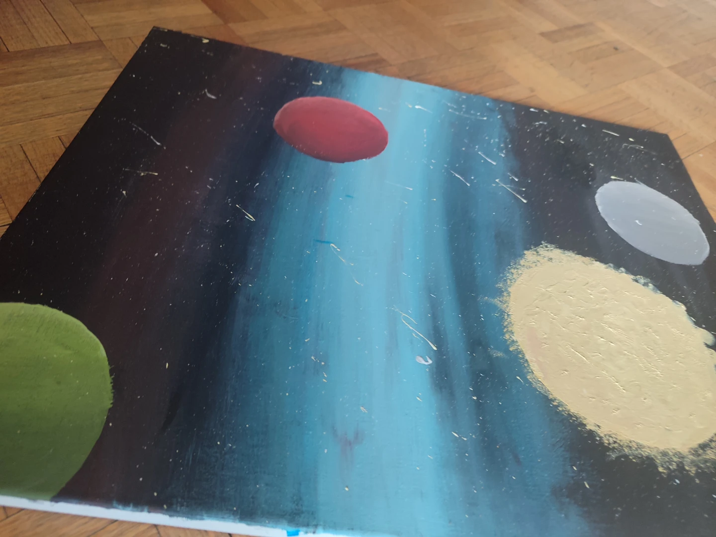 Hand-Painted Space Scene Canvas Art - photo 3