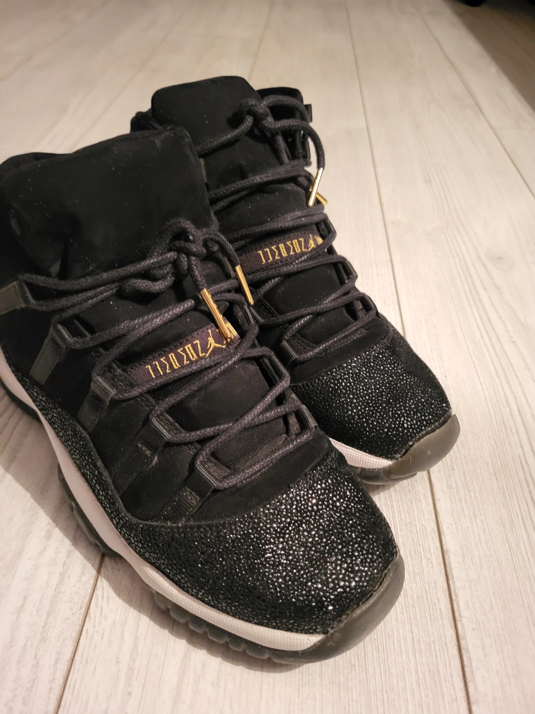 Air Jordan 11 Black Gold Sneakers - photo 2