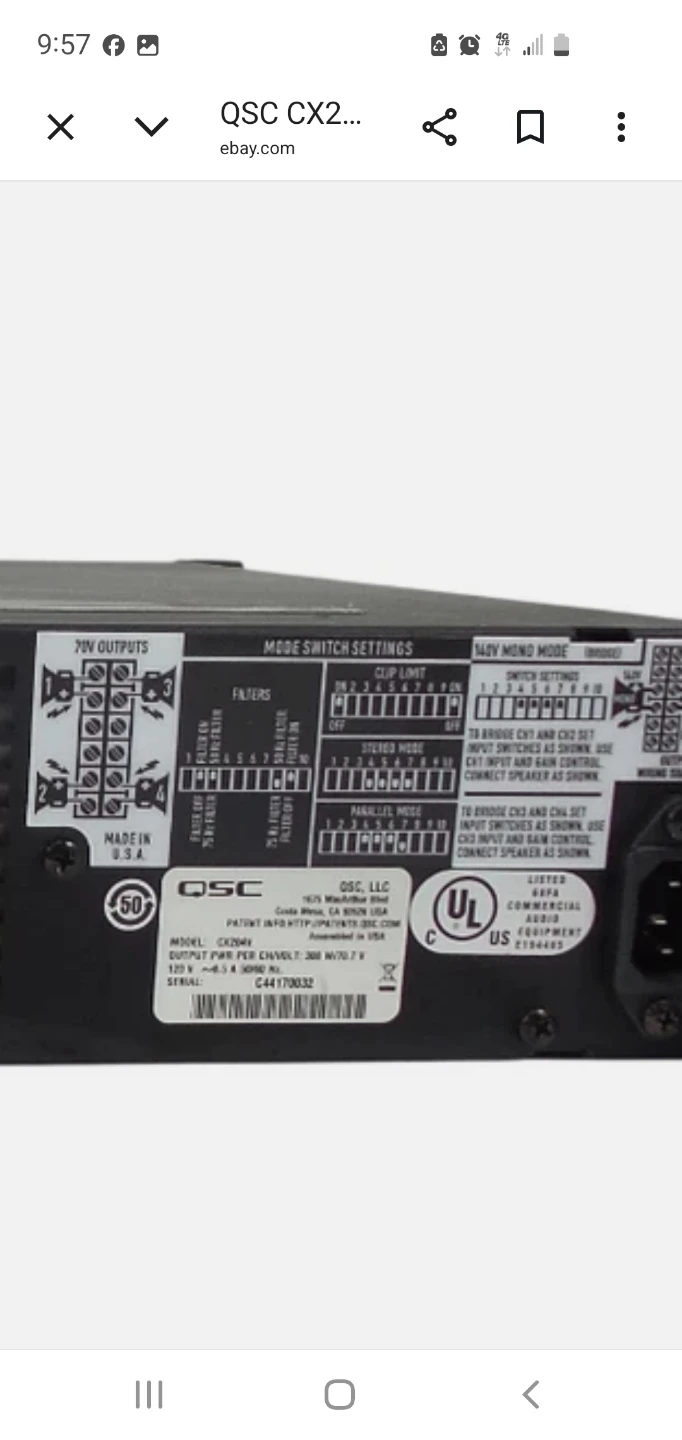 Qsc 4 channel amp - photo 2