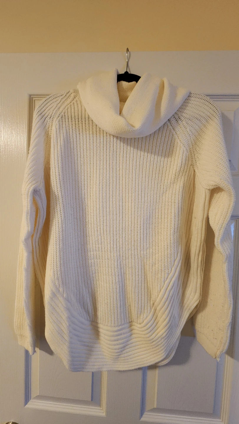 Cream Knit Cowl Neck Sweater