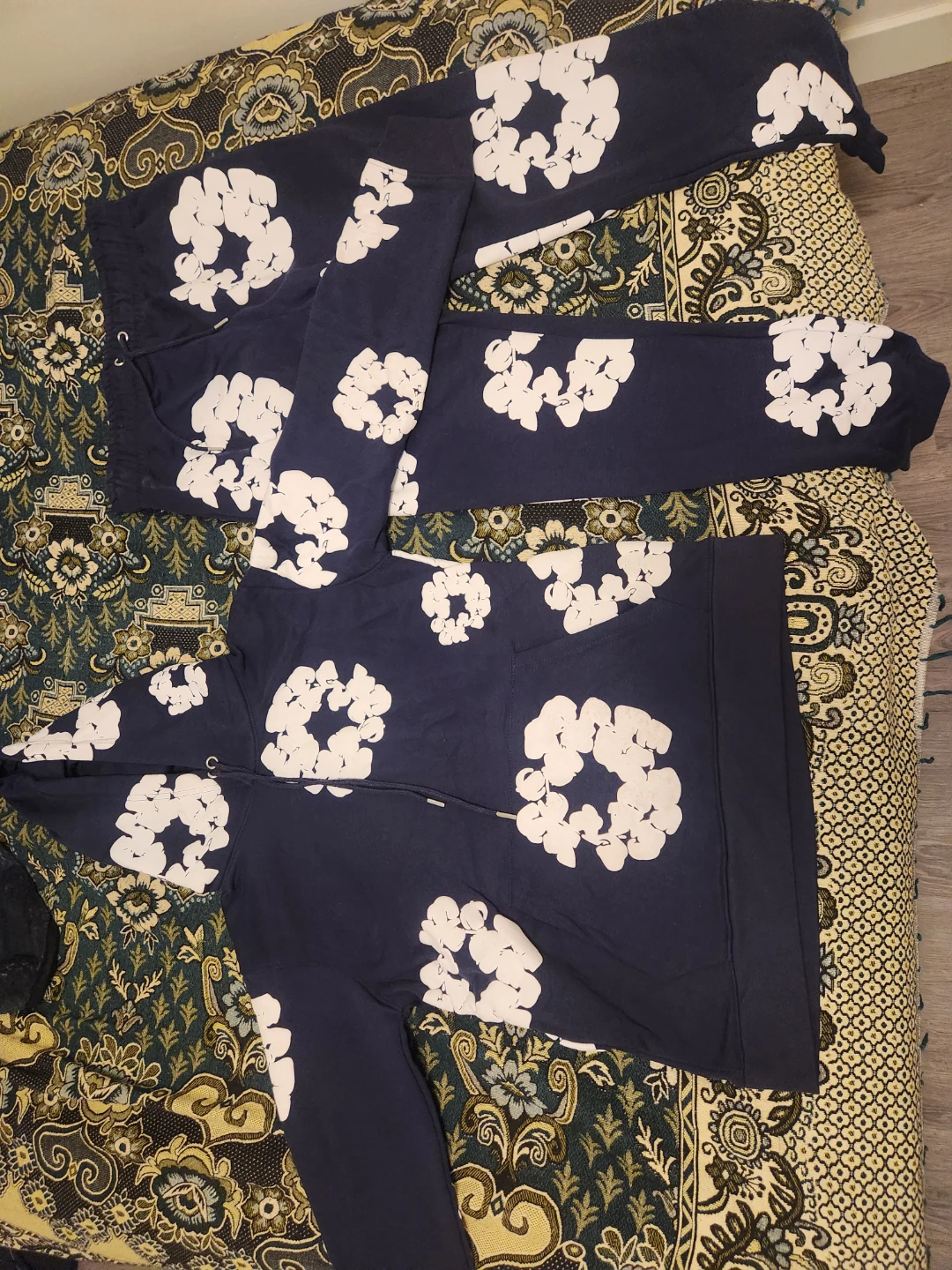 Denim Tears Navy Blue Hoodie and Sweatpants Set