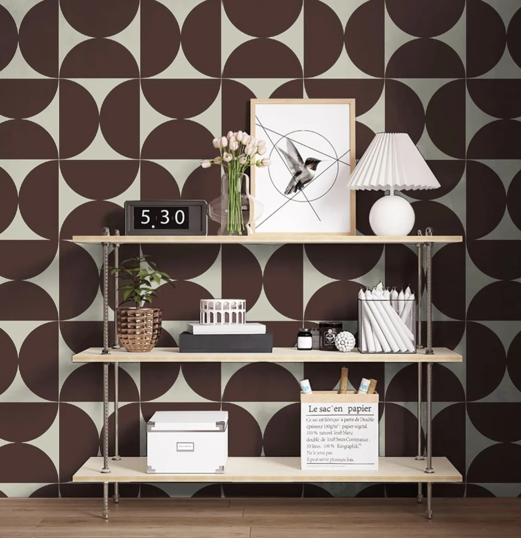 Geometric Peel and Stick Vintage Wallpaper 236"x17.3" - photo 2