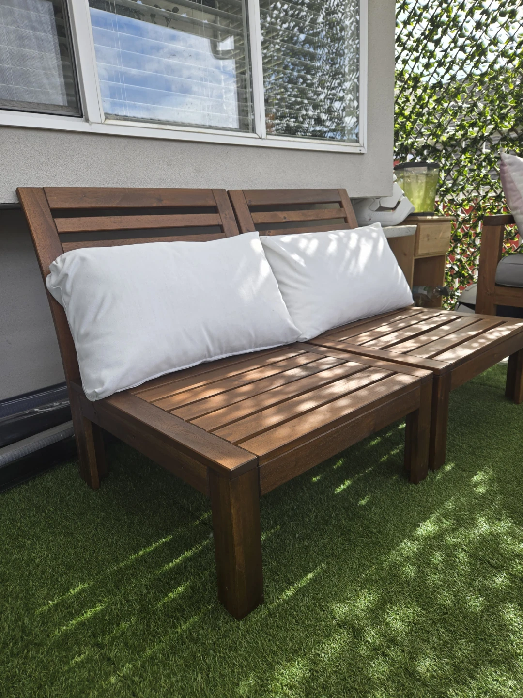 NEWLY refinished 2 ikea applaro lounge chairs w 2 back cushions