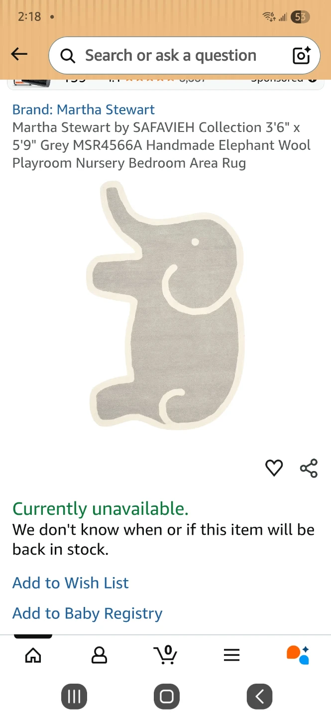 Martha Stewart Elephant Wool Area Rug 3'6" x 5'9" - photo 4