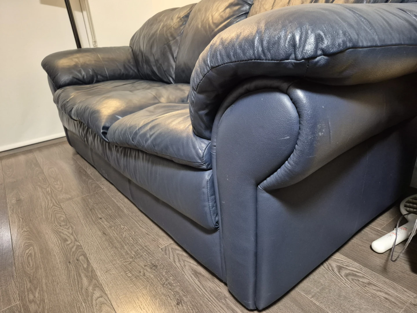 Blue Leather Sofa