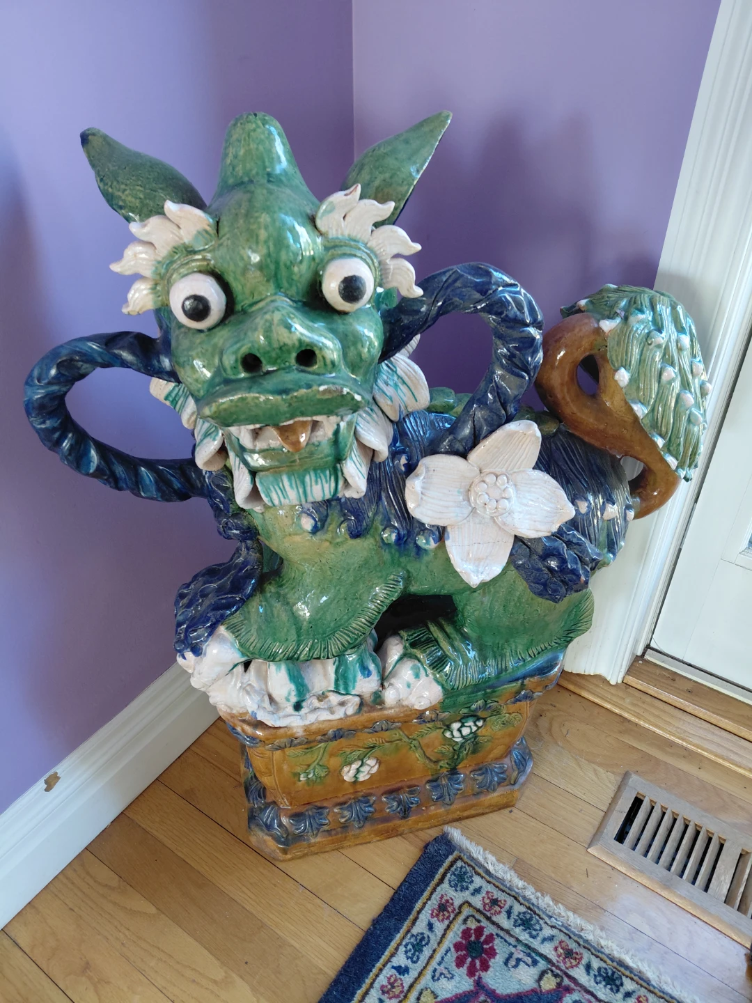 Large Ceramic Dragon Foo Dog Statue