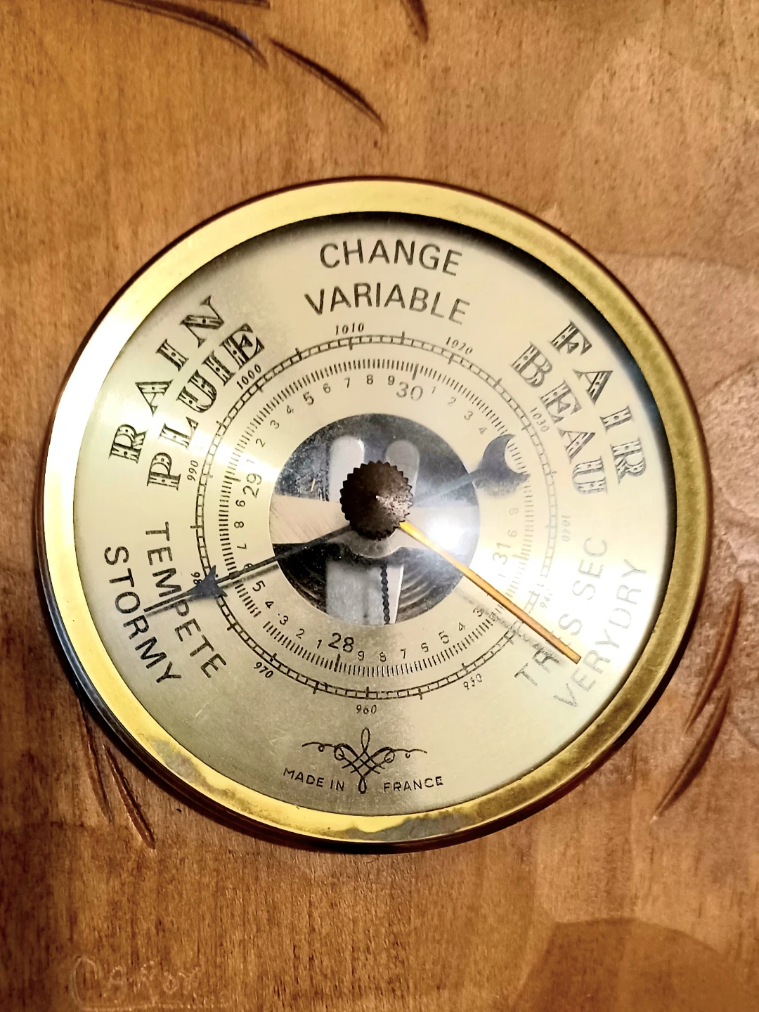 Hand Carved Caron Barometer House - photo 4