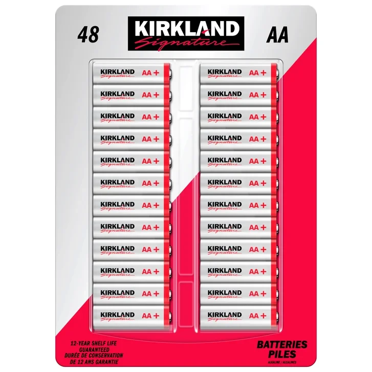 Kirkland Signature AA Batteries - 48 Pack 0.50 cad each