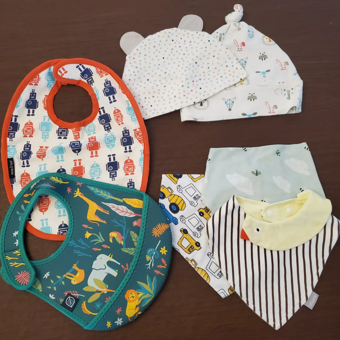 Baby Bibs and Hats Set