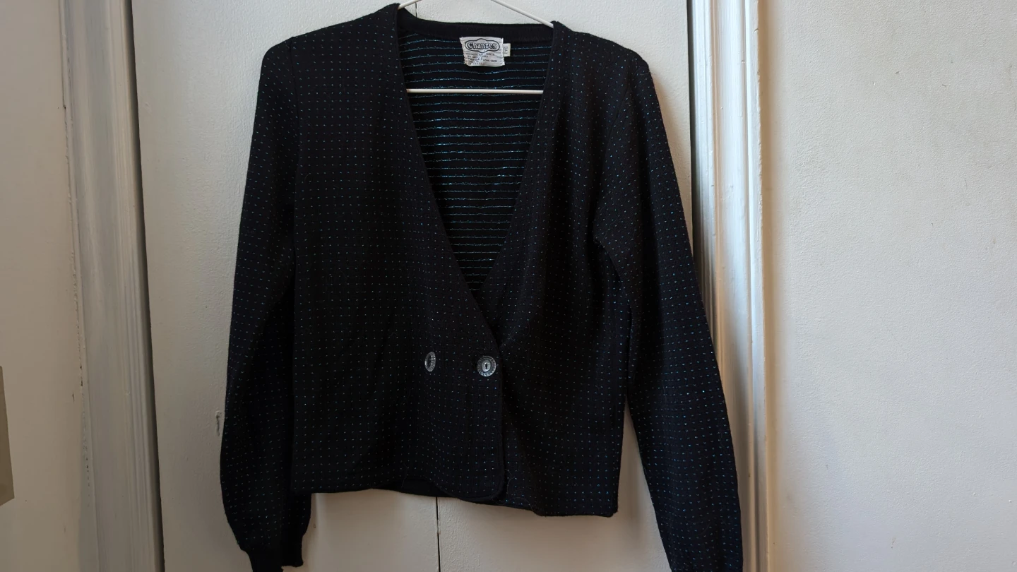 black double-breasted 80s cardigan - photo 2