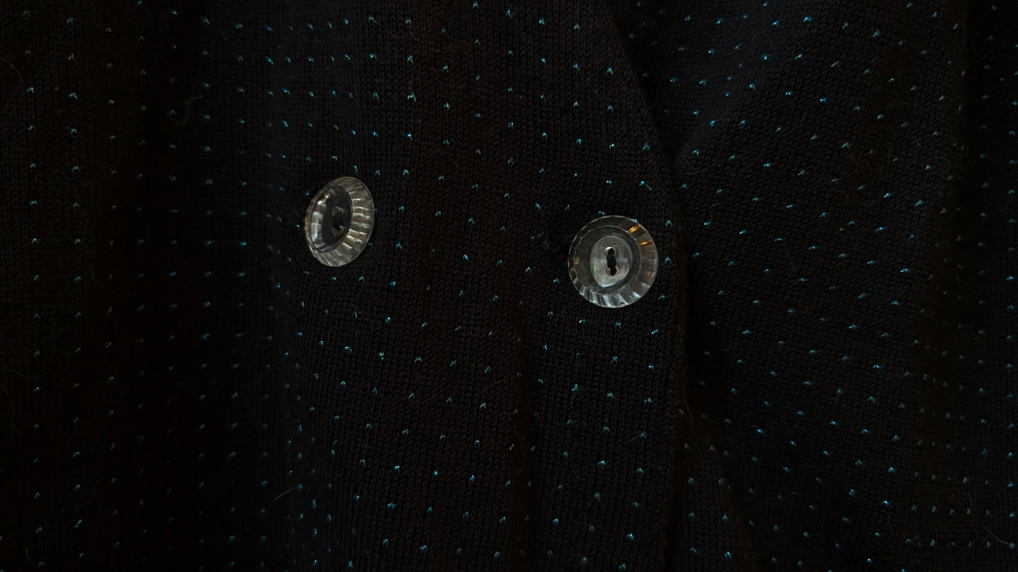 black double-breasted 80s cardigan - photo 3