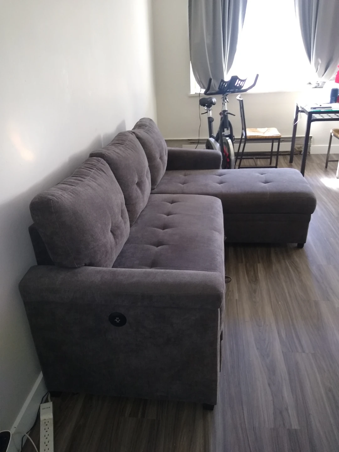 Grey Sectional Sofa with Storage - photo 2